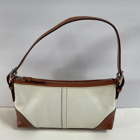 Coach Y2K Hamptons Soho Demi Cream & Brown Leather Baguette Shoulder Bag F11195 - Picture 6 of 14